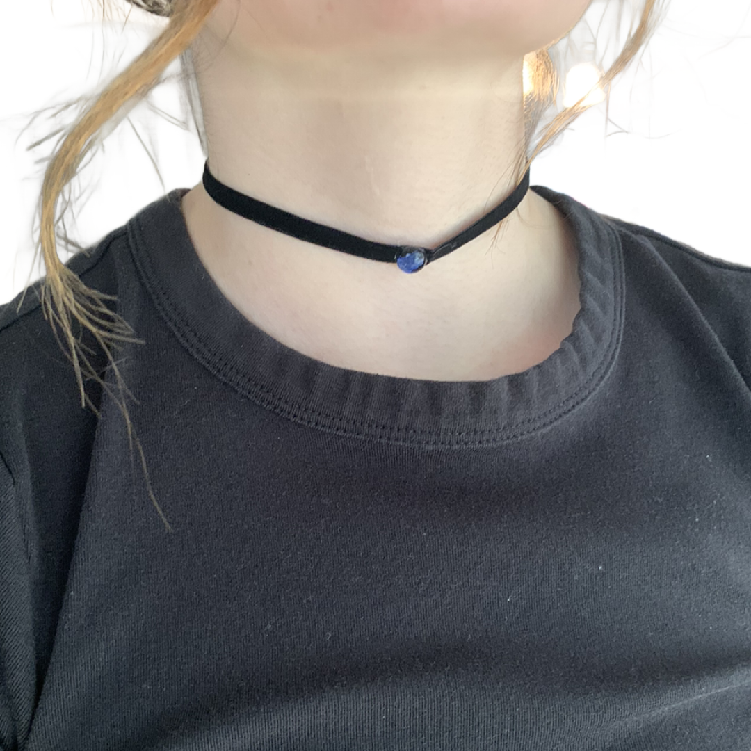 thin blue Choker